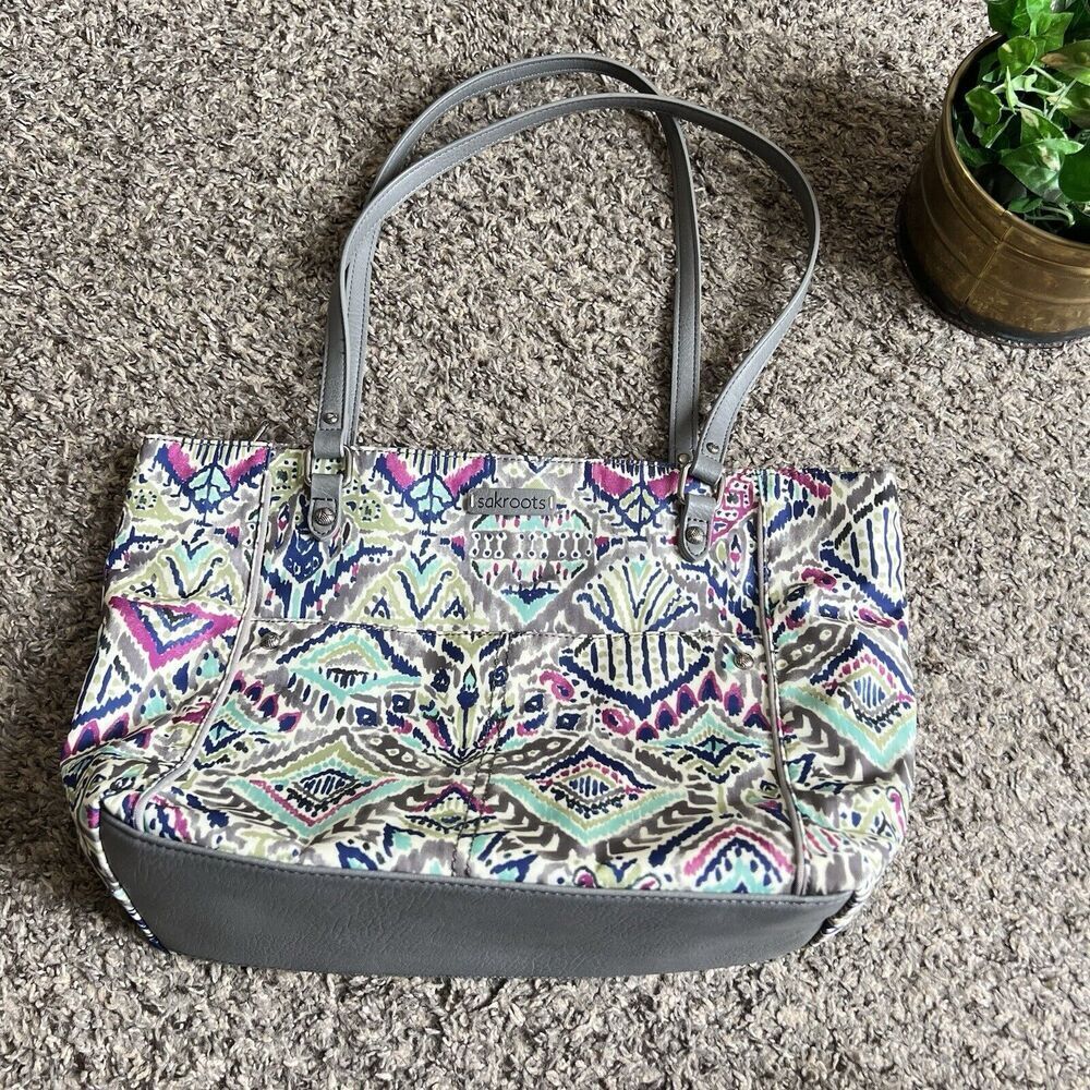 Sakroots Artists Circle Slate Brave Beauty Med Metro Tote Shoulder Bag New - Picture 7 of 7